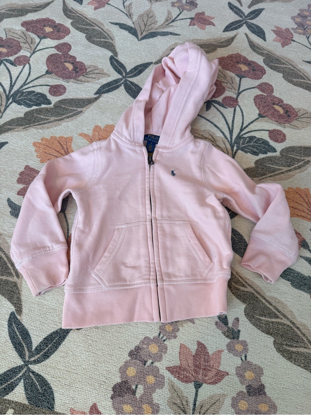 Ralph Lauren Light Pink Kids Zip Hoodie 2T